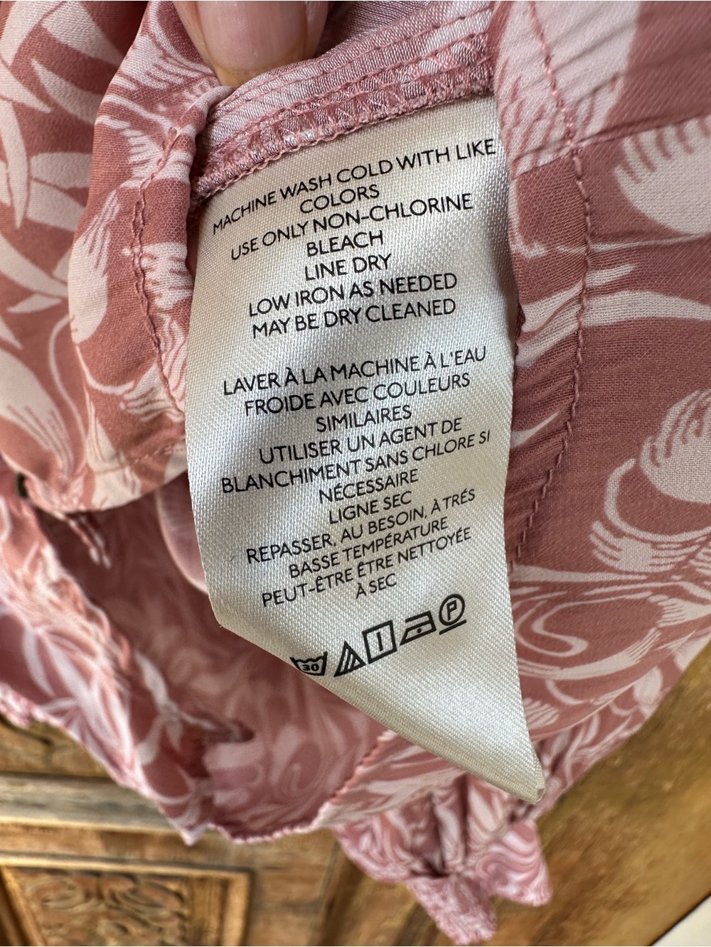 Anthropologie Florence Balducci Femme Collared Blouse Pink Size Petite Large - Picture 6 of 6